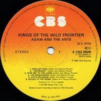 ADAM AND THE ANTS Kings Of The Wild Frontier Vinyl Record LP CBS 1980